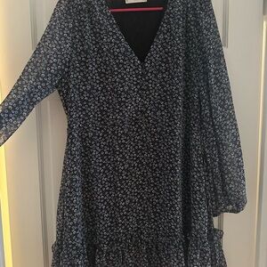 Mango Floral Long Sleeve Dress